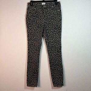J. Crew Womens Animal Print Denim Pants High Rise Toothpick‎ Size 27